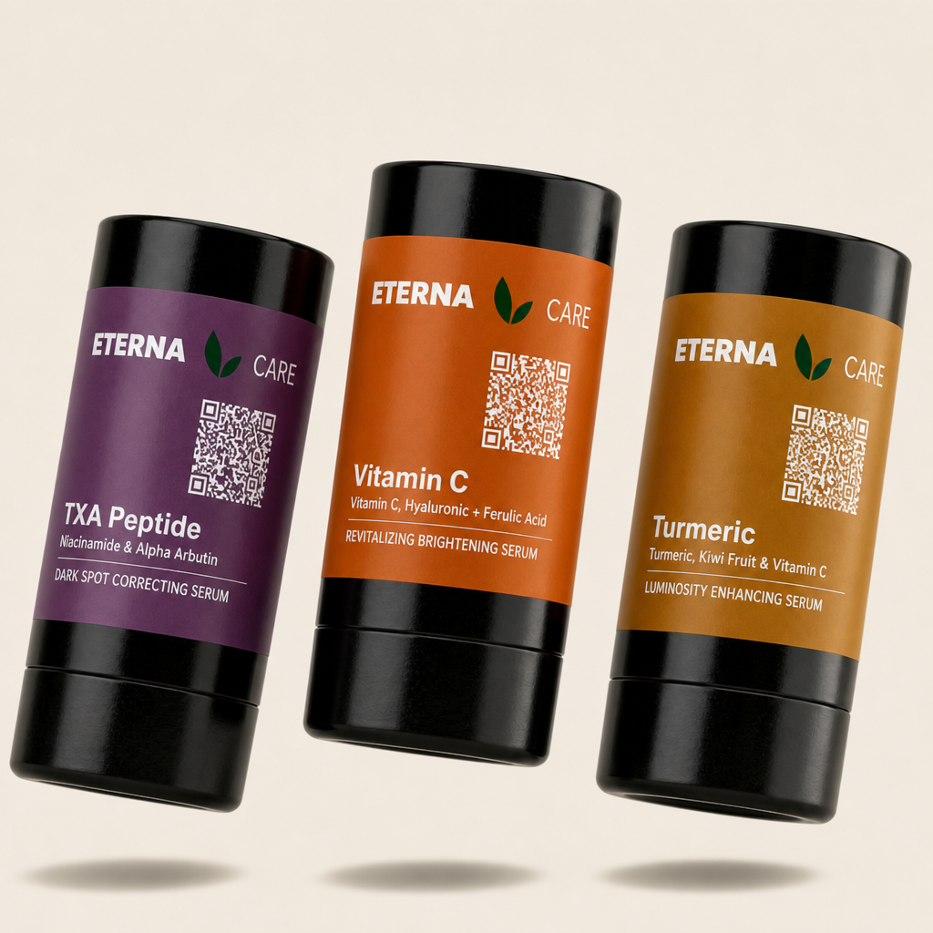 Glow & Spotless Kit — TXA Peptide, Vitamin C, and Turmeric squat-cylinder packshot